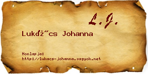 Lukács Johanna névjegykártya