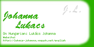 johanna lukacs business card